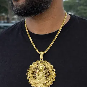 14k Gold Bonded Pendant ONLY virgen piedra roja