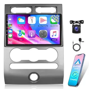 9-Inch Tempered Glass Touchscreen Android Car Video Player for Ford Expedition 2007-2017 (Manual A/C Only), 2G+64G, Carplay Touchscreen, Android Auto, EQ Audio, SWC, Bluetooth, AHD Backup Camera, Voice Control