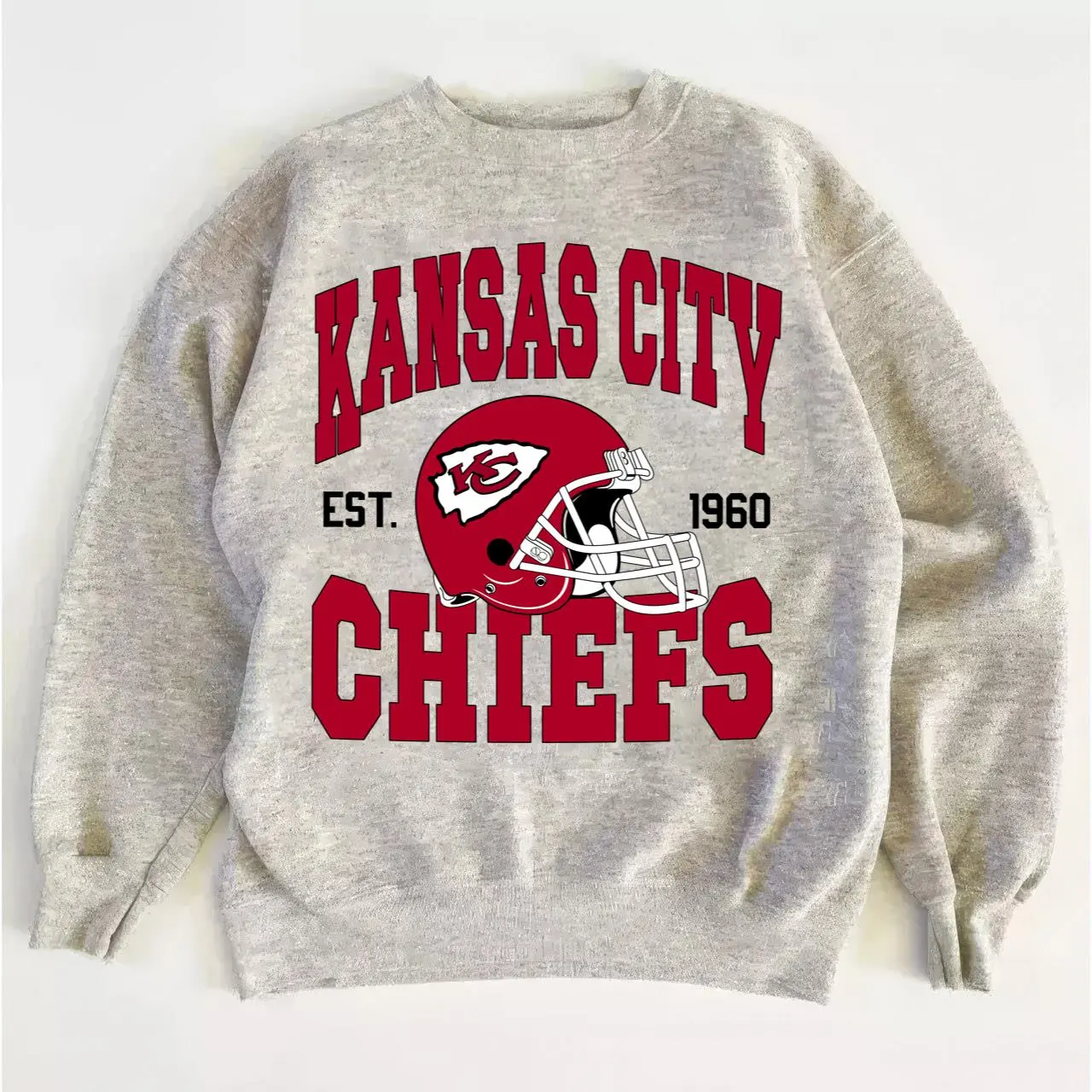 Chiefs Vintage Football Sweatshirt, Unisex Crewneck Pullover, Classic Fan Gift, Soft Cotton Football Apparel
