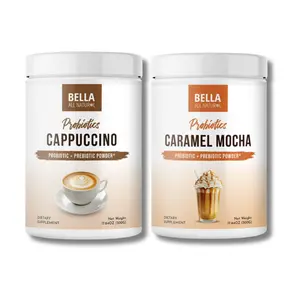Bella All Natural Coffeehouse Duo - Cappuccino & Caramel Mocha Prebiotic + Probiotic Coffee