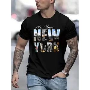 Men's Combed Cotton Short-Sleeve Tee - Boxy Cut, Round Neck, Graphic Digital Sublimation Stamps, Soft Fabric, Casual Streetwear, Tropical Vibe, Hoodie-Compatible, Affordable, COD Available, Menswear Top, Casual T-Shirts, Men's Clothes