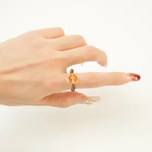 LUMAWU 3mm Tiger Eye Citrine Ring | Elegant Composure & Prosperous Blessing Gem