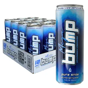 Mega Bump Pure Snow Hydrogen Water - 12-Pack 12oz Cans, 2-3 PPM Molecular Hydrogen Infused Mountain Spring Water, Ouichita Wilderness Valley, Award-Winning Recovery Hydration