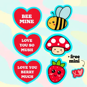 Valentine Cookie Cutter Set (8-Piece, Beginner-Friendly) with 5 Cutters and 3 Stencils for Easy Lettering