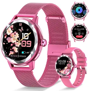 High quality fashion luxury women's multifunctional smart watch with wireless call and message reminder, weather forecast, female function, 100+ sports mode, calorie tracker, suitable for iPhone and Android, perfect gift for wife, family and friends