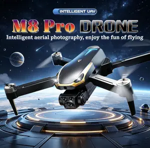 Aerial Drone M8 Pro 2026 - GPS Positioning, 4K UHD EISCamera, 5G WiFi FPV, Brushless Motors, Optical Flow Hover,Intelligent Obstacle Avoidance, Auto Return, 360° Stunt Roll,Two Batteries