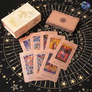 Tarot Cove Rose Gold Tarot Cards with Guide Book Waterproof Wrinkle Resistant Foil Tarot Deck for Beginners Includes Chakras Planets Zodiac Signs Elements & Affirmations