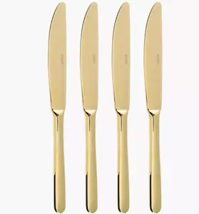 Set of Four Gold Finish Stainless Steel Knives
