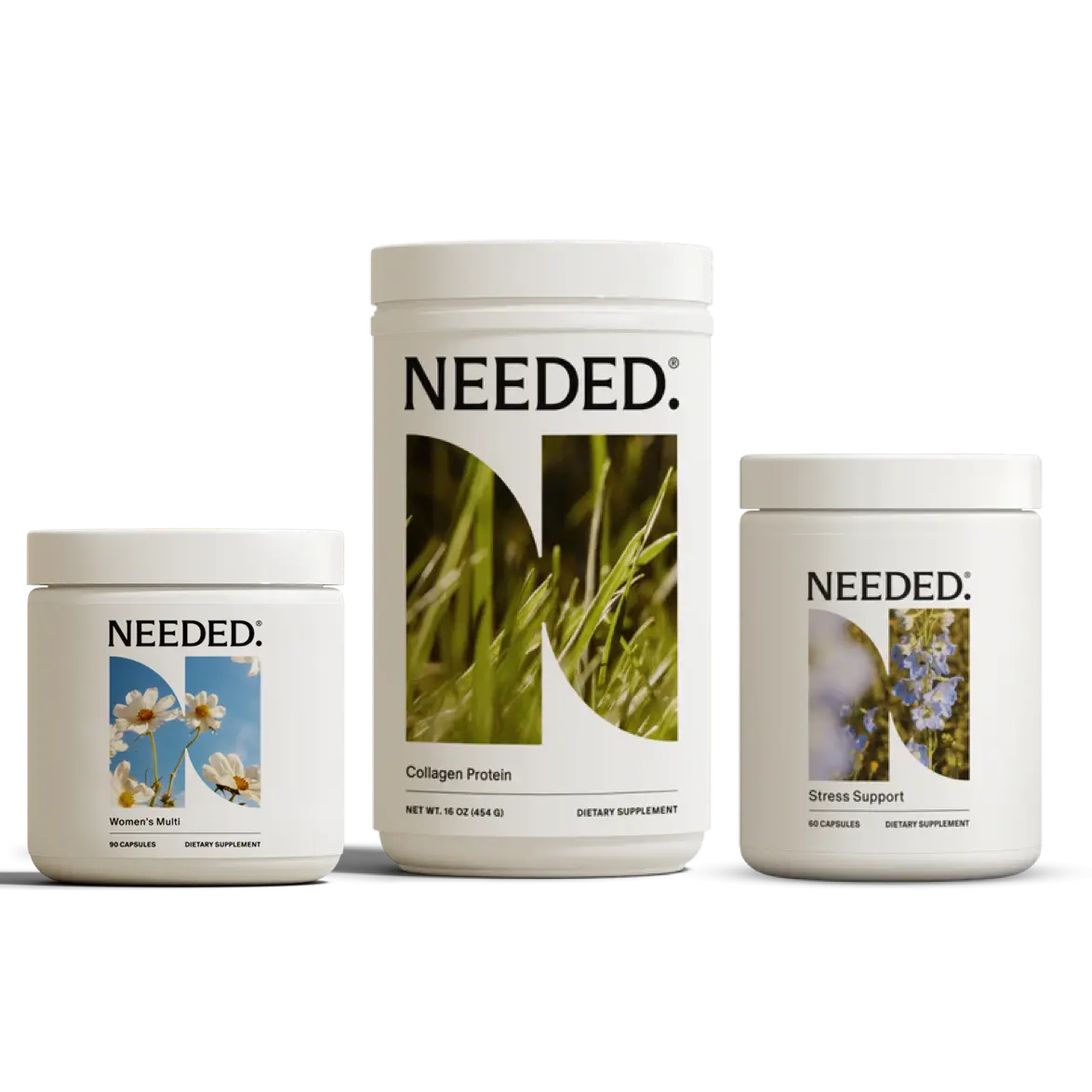NEEDED. Women's 3-Piece Bundle: Prenatal Collagen, Multivitamin & Stress Support