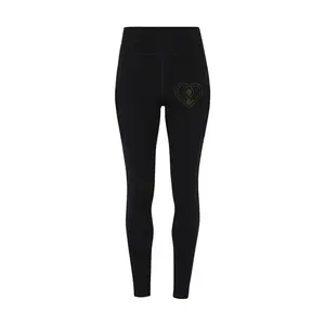 Women's Compression Heart of Gold Leggings, Soft Fabric with Breathable Mesh