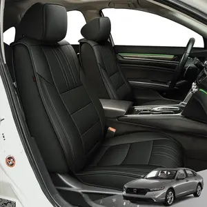 Custom Fit Waterproof Faux Leather Car Seat Cushion & Car Interior Kit for 2018-2025 Accord, 5-Seat Full Set, Airbag Safe, Anti-Stain, Easy to Install, Interior Protection, Black (Father's Day Gift)