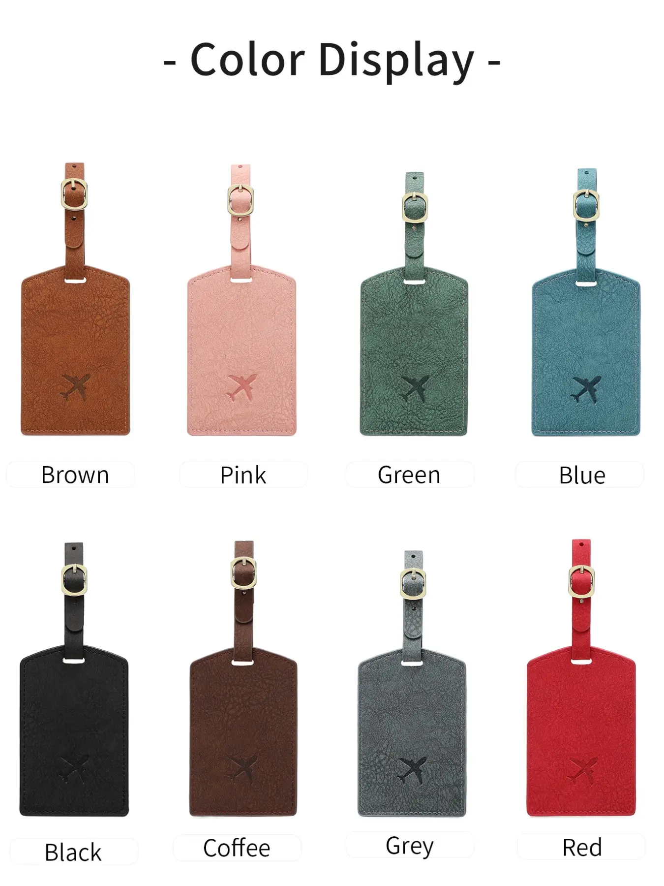 Lightweight PU leather travel tag with airplane pattern design, anti-theft function suitable for travel bags and backpacks, simple style, suitable for daily travel, Stylish Backpack Charm, Trendy Bag Charms, Bag Accessories Charms