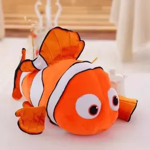 Cartoon Kawaii Marlin Nemo Cown Fish Plush Toy Small Yellow Fish Doll Oceanarium Goldfish Plush Pillow Nemo Anime Doll Toy
