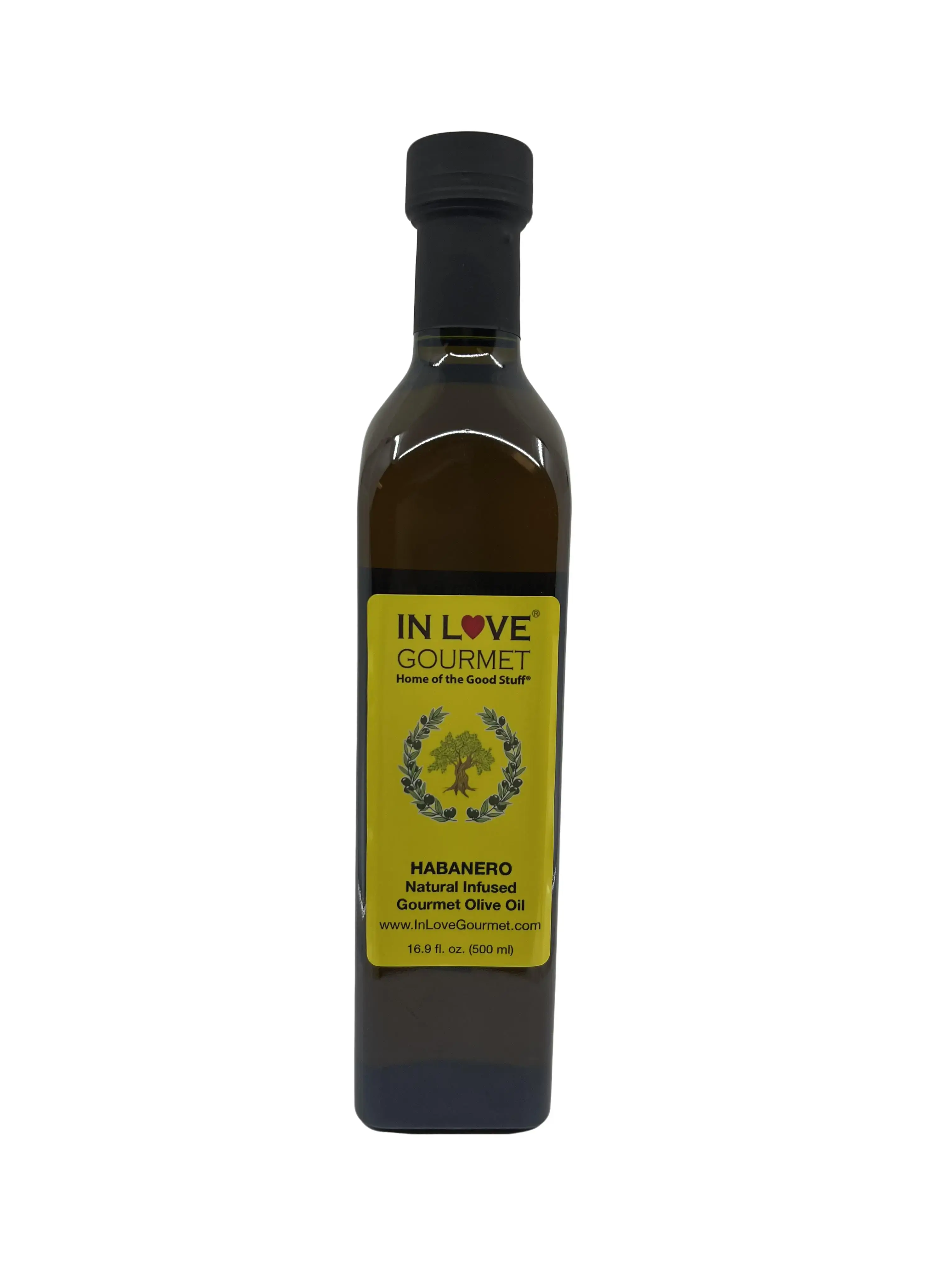 In Love Gourmet Habanero Natural Flavor Infused Olive Oil 500ML/16.9oz Spicy Habanero Oil, Spice up your Fish, Chicken, Veggies, & Pastas.
