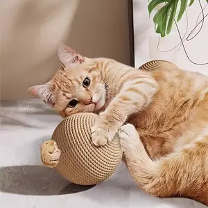 Super Large Jute Ball, Durable Cat Kitten Kitty Scratch Toy, Self-Entertainment Chew Stick, Perfect Pet Gift, Unvulcanized Rubber Material