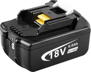 Upgrade 18V 6000mAh BL1860  Replace for Makita BL1860B BL1860B-2 BL1850 BL1850B BL1840 BL1840B BL1830 BL1830B BL1820 BL1815 BL1815B LXT-400 194204-5 Drill Tools with LED  (1Pack)