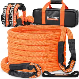 Kinetic Recovery Rope - 1in x 30ft - 48,000 Lbs - Orange w/ Shackles