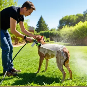 Adjustable High-Pressure Pet Shower Kit with Deshedding Nozzle - Versatile Bathing Solution for Dogs Cats & Outdoor Use High Pressure Design for Thorough Cleaning