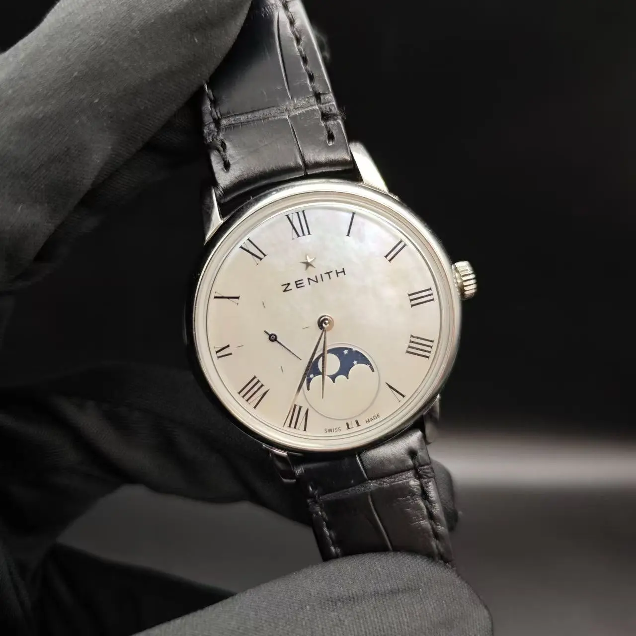 16 Year Full Set Zenith Elite 36mm Automatic Steel Watch Full Box