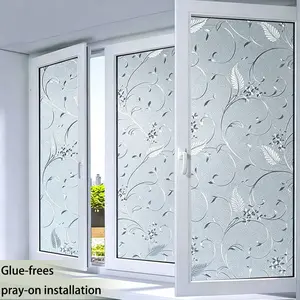 Privacy Window Film Roll, PVC Static Adhesive No Glue, Easy Peel and Stick Installation, Office and Living Room Decor, Glass Sticker