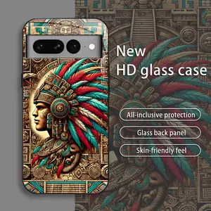 Suitable for [Google Pixel 7 Pro] New high-end totem glass mobile phone case New business simple metal paint electroplated glass mobile phone case Affordable price Anti-drop and anti-fingerprint 995