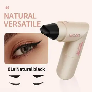 Rotating Winged Eyeliner Stamp Pen, Dual-Head Design for Precise Cat Eye & Winged Liner, Waterproof Smudge-Proof Formula, Quick-Drying Makeup for Busy Days and Special Occasions Black Cosmetic