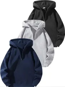 VYX Men's Loose Fit Half Zip Hoodie Set - 1/2/3 Pieces Available - Comfortable Breathable Fabric sweatshirt Menswear Stylish new autumn-winter overshirt go QR Code F You Hoodie Unisex Trend Print Hooded Sweater Youth  Ash spring fall menswear unisex style