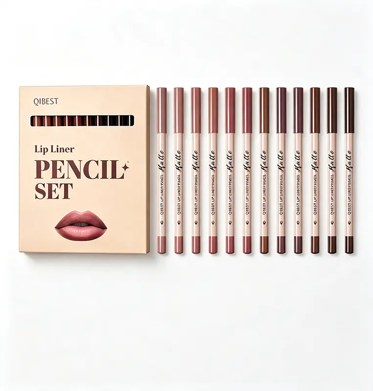 12 Shades Nude Brown Matte Lip Liner Set, Multi-use Lip & Eye Makeup Pencils, Smooth Creamy Texture, Waterproof, Long Wear, Rich Pigmented Neutral Lip Pencils
