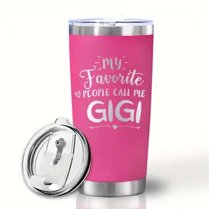 Open 1pc Stainless Steel Car Cup for Gigi Gifts for Grandma Insulated Stainless Steel Tumbler Cup for Nana, Mimi, Granny Grammy on Birthday Mother's Day Gifts (20oz) My Favorite People Call Me Gigi