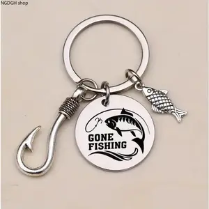 You're My Best Catch Keychain - Trendy Fishing Hook & Fish Charm Couple Key Ring with Engraved Heart Message, Stainless Steel Durable Polished Design, Perfect Romantic Gift for Boyfriend Husband Anniversary & Fishing Lover