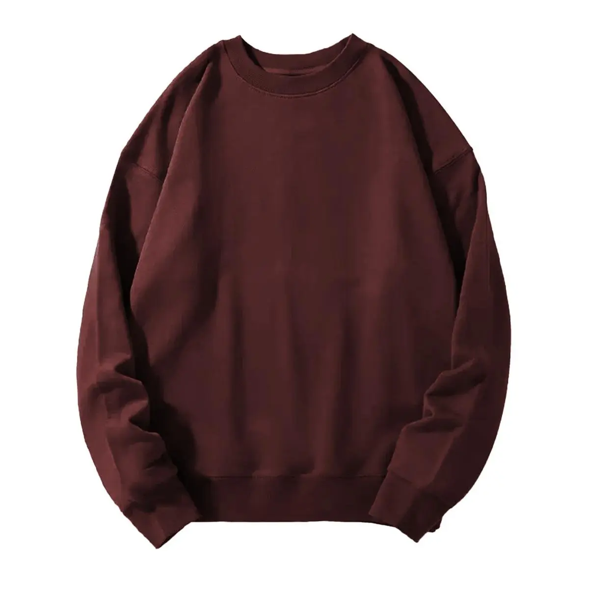 Holafish Unisex Fleece Crewneck Sweatshirt Cozy Long Sleeve Loose Fit Pullover Shirts Casual Korean Minimalist Style 2025 Cotton Blend Relaxed Fit Oversized Tops Sizes S-3x