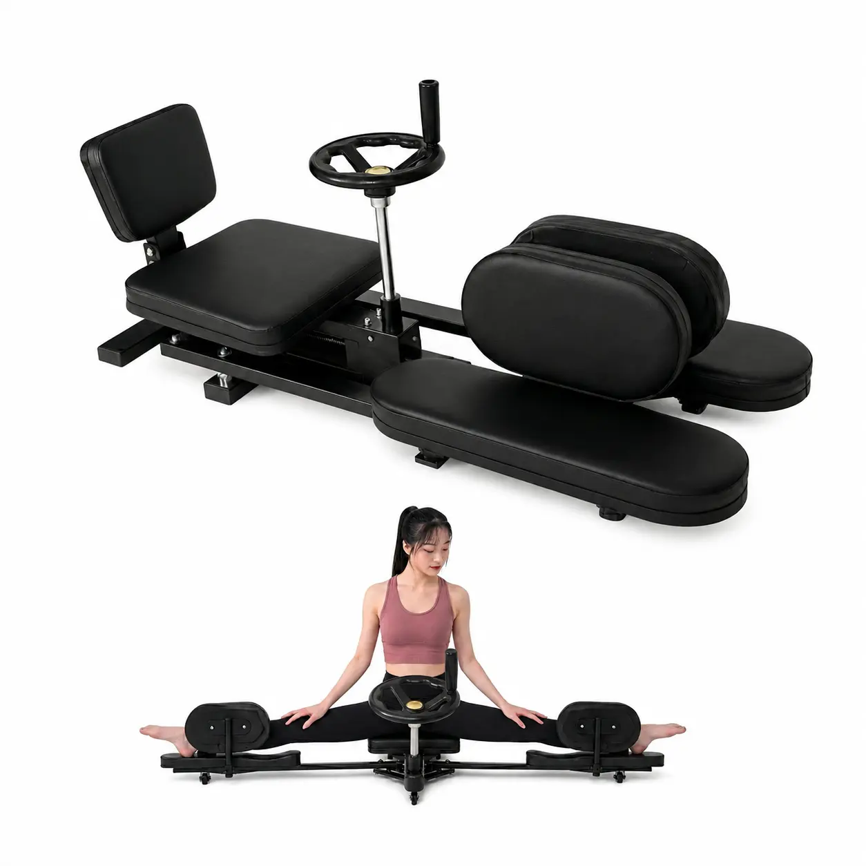 440LBS Leg Stretch Machine, 0-240° Adjustable Split Trainer with Wheels, Heavy Duty Flexibility Training Equipment for Dance, Ballet, Yoga, Martial Arts, Gymnastics & Home Gym