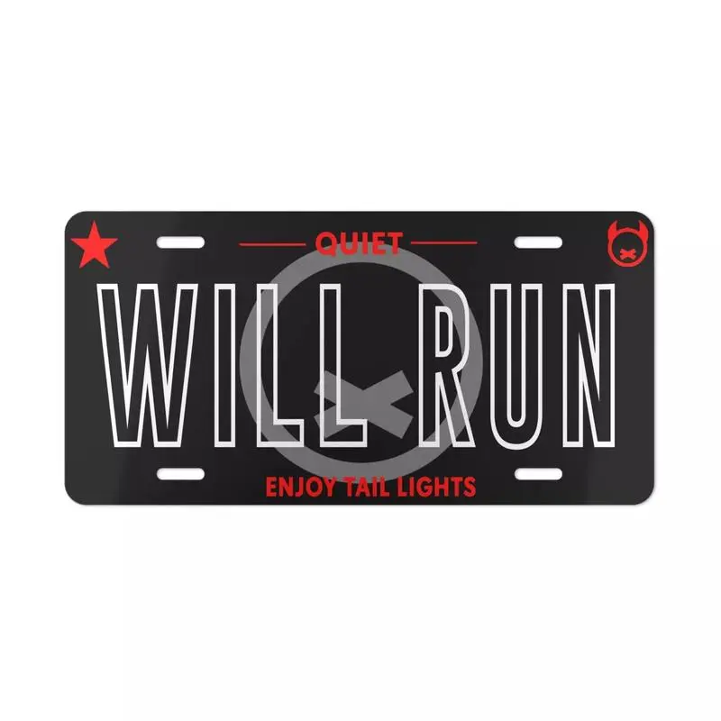 Customizable Quiet Outline Aluminum Vanity License Plate - Vehicle, Truck Auto Part, Home Decor Plaque, Quiet Club Racing-Themed Accessory