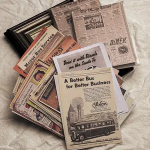 120pcs Vintage Scrapbook Paper Pack, 14x10cm Retro Old Newspaper Advertisement Illustration Ephemera, DIY Junk Journal Collage Decorative Material Paper, Scrapbook Sheets, Decorative Collages