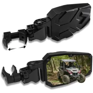 UTV Side Mirrors,UTV Mirror Automatic Folding and Resetting in The Event of Collision,Fits 1.5"-2"Roll Bars Compatible with Polaris RZR,Can Am X3, Honda Pioneer, Kawasaki Mule, Cfmoto Zforce