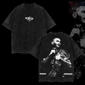 Retro Vintage Edition Culture Kings X WWE Randy Orton Wash Tee Clothes Cotton Menswear Soft Oversized T-Shirt graphic unisex Fabric Top Streetwear Size S-5XL
