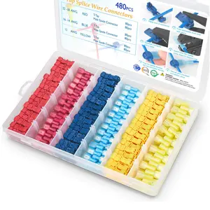 480Pcs T-Tap Wire Connectors, T Wire Quick Splice Connector, T Connectors for Wiring with Storage Case (480Pcs), Durable Reliable Connectors