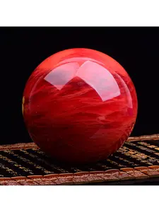 Natural red crystal ball and red melted stone ball desktop ornament, used as a desktop ornament for home living rooms and study rooms, and also a thoughtful gift for family and friends on Christmas and Thanksgiving