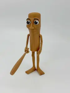 3D Printed Stick Figurine Creative Desktop Decor Ornament Tung Tung Sahur Handcrafts with Movable Arms Stick Figure Keychain Does not apply
