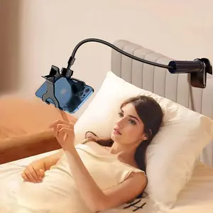 Long-arm Gooseneck Stand, Universal Mobile Phone & Tablet Holder, Multipurpose Mobile Phone Stand for Bedside, Desktop, Lazy People, Mount, Portable Phone Holder, Stable Phone Rack, Adjustable Phone Holder