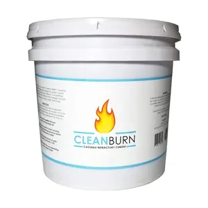 Cleanburn 720625 Castable Refractory Cement, 25 lbs Pail Dry-Mix Refractories for Stoves, Fireplaces & Custom Firebrick Shapes