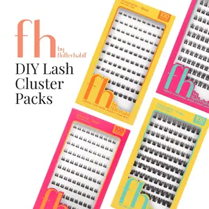 Mega Pack DIY Lash Clusters | FH by FlutterHabit | 100 clusters per pack | Wispy & Textured