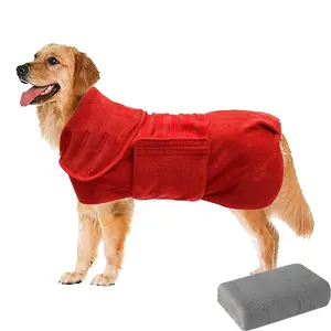Generic Dog Bathrobe, Dog Bath Robe for Drying Dogs & Super Absorbent Microfiber Towel, Soft Texture Adjustable Size, Dog Robe for Quick Drying After Swimming Bathing to Keep Warm #Summervibes #petlovers