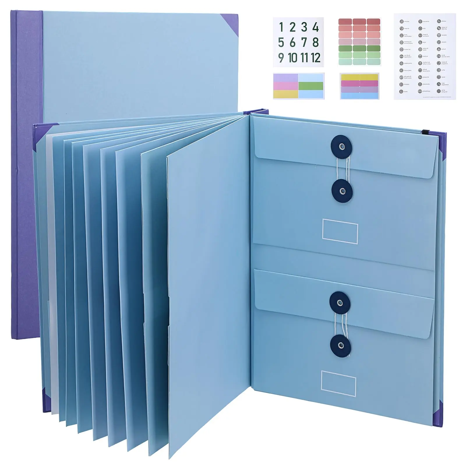 Important Document Organizer Binder – In Case I Die Organizer, Personal File Storage Binder with Labels, Accordion File Folder for Certificates, Passports, Photos, Letters & Important Papers, Life Organizer Planner for Home Document Management