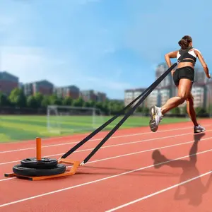 Weight Training Pull Sled With Handles, Fitness Power Speed​​Training Sled, Steel Power Sled Fitness Equipment For Athletic Training And Increased Speed, Suitable For 1" And 2" Weight Plates, Orange, Black