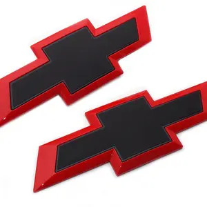 sticker Black Bowtie Emblem Set for 2014-2016 Chevy Silverado 1500 2500 3500 - Front & Rear decal bumper
