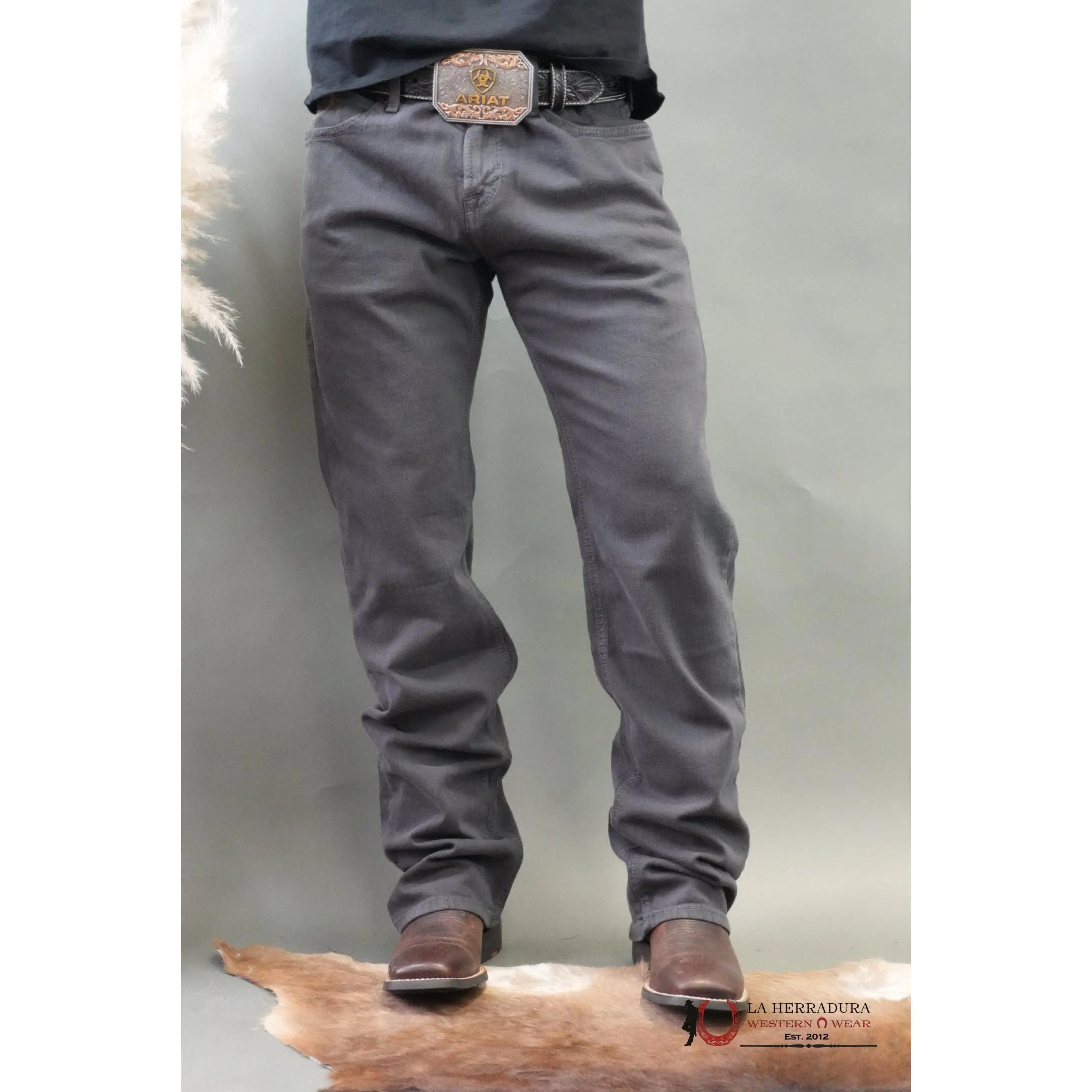 ARIAT MENS JEAN M7 SLIM FIT STRAIGHT LEG CHARCOAL 10044368 Casual Beige