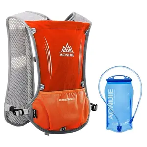 Hydration Backpack Bicycle Bag 5L Lightweight Hiking Backpack for Outdoor Hiking Climbing Running Cycling Biking Backpack with Hydration System for Men and Women (Orange with 1.5l Water Bladder)
