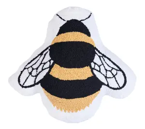 Bumble Bee Hooked Throw Pillow by Valerie