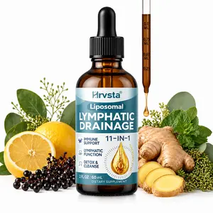 11-in-1 Liposomal Lymphatic Support Liquid Drops – Organic Herbal Blend with Burdock Root, Echinacea, Elderberry & Cleavers – Daily Lymph Wellness Formula – 2 fl oz